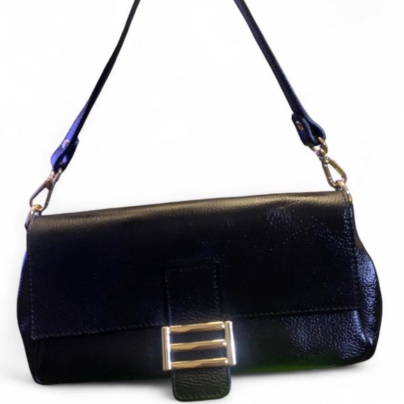 Divina Firenze Handbags - Divina Firenze Elegant Black Leather Shoulder Bag